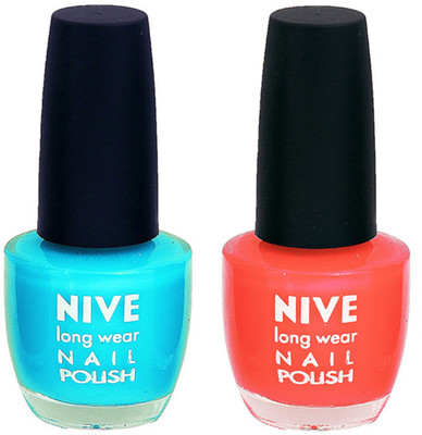 

Nive Colour Blast Nail Polish (Set of 2 Nail Polish) Blue,Orange(Pack of 2)