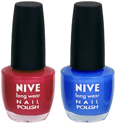 

Nive Colour Blast Nail Polish (Set of 2 Nail Polish) Pink,Blue(Pack of 2)