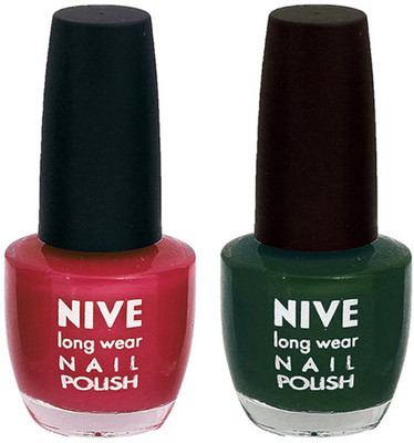 

Nive Colour Blast Nail Polish (Set of 2 Nail Polish) Pink,Green(Pack of 2)