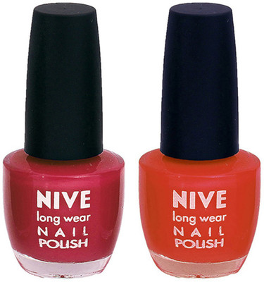 

Nive Colour Blast Nail Polish (Set of 2 Nail Polish) Pink,Brown(Pack of 2)
