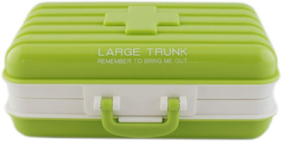 

Tootpado 0 Portable Mini Pills Storage Box With 6 Compartments , Convenient Travel Suitcase Pillbox Jewellery Kit Pill Box(Green)