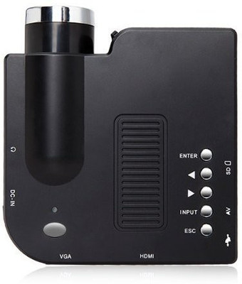 

VibeX ™ Two Colors High Definition 400 Lumens Home Mini LED Support AV/SD/VGA/HDMI 40 lm LED Corded Portable Projector(Black)