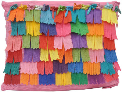 

USE ME Recycled Multicolor, Zipper Scrap Pink Pouch for Women | Multiutility |Travel Kit | Cute Pencil Purse Pouch(Multicolor)