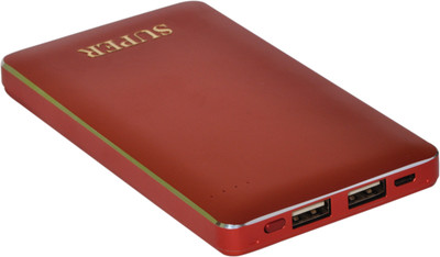 

SUPER 12000 mAh Power Bank (S13, ULTRA SHINE SLIM FAST CHARGING EASY TO CARRY)(Red, Lithium Polymer)