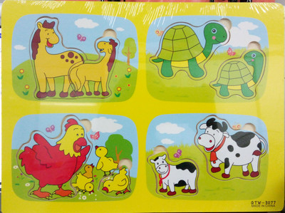 

Tickles Wooden Colourful Puzzle Set Learning Educational (Set of 3 Puzzles As per The Availability) for Kids 2 yrs Plus(30 Pieces)
