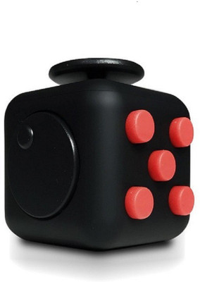

Mayatra's Fidget Cube Fidget Dice Toy - Now available in 4 different colors! - Relieves Stress & Anxiety, Helps to Focus(Black-Red ) (1 Pieces)(1 Pieces)