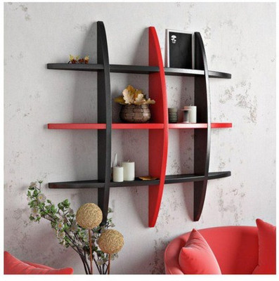 A.S Wood MDF Wall Shelf(Number of Shelves - 12)