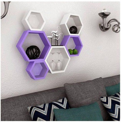 

A.S Wood MDF Wall Shelf(Number of Shelves - 6)