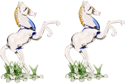 Somil Somil Mighty Sinewy Horse (Set Of 2)-JB Decorative Showpiece  -  13.6 cm(Brass, Multicolor)