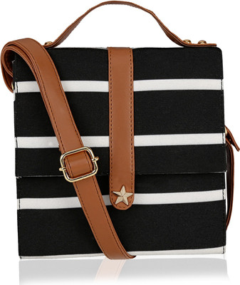 

Kleio Women Casual Black Canvas Sling Bag