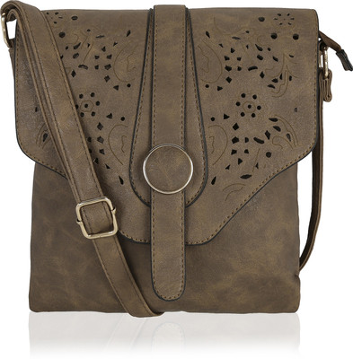 

Kleio Women Casual Brown Leatherette Sling Bag