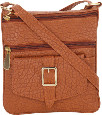 

Style Villaz Women Casual Brown Leatherette Sling Bag