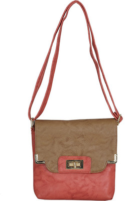 

Maskino Women Casual Pink Genuine Leather Sling Bag