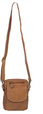

JL Collections Women Formal Brown Genuine Leather Sling Bag