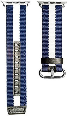 

ShopAIS ShopAIS Nylon Canvas Fabric Striped Changeable Replacement Wrist Watch Band Strap for Watch 42mm Blue, White Smart Watch Strap(Mullti Color)