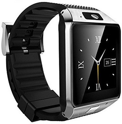 

Wonder World ® DZ09 Bluetooth Phone Mate Sports GSM SIM For Android Silver Smartwatch(Black Strap Free Size)