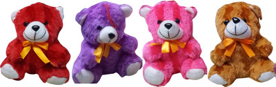 

Welo Teddy Bear Soft and Attractive (18 cm) Pack Of 4 - 18 cm(Multicolor)