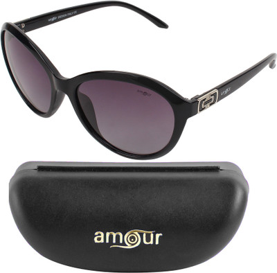 

Amour Oval, Cat-eye, Over-sized Sunglasses(Grey