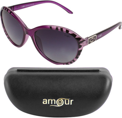 

Amour Oval, Cat-eye, Over-sized Sunglasses(Grey