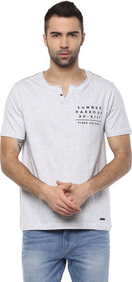 ELABORADO Solid Men Henley White T-Shirt