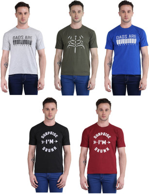 BRITISH TERMINAL Printed Men Round Neck Multicolor T-Shirt