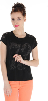 

Pepe Jeans Printed Women' Round Neck Black T-Shirt