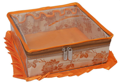 SuiDhaga Jama Wooden Makeup Box Royal Square (Dimension: 25*25*11 CM)(Orange)