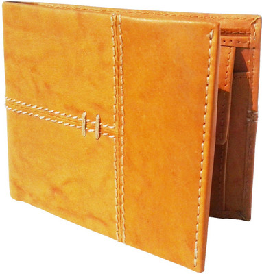 

NUKAICHAU Men Tan Genuine Leather Wallet(3 Card Slots), Cobo tan 3