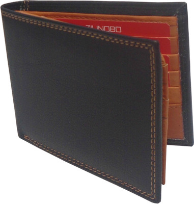 

zilinobo Men Black Genuine Leather Wallet(13 Card Slots), Blk-016