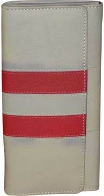 

Style 98 Women Casual Grey, Red Genuine Leather Wrist Wallet(9 Card Slots)