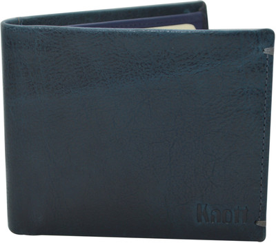 

Knott Men Blue Genuine Leather Wallet(4 Card Slots)