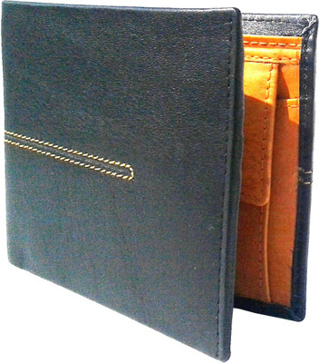 

NUKAICHAU Men Tan Genuine Leather Wallet(3 Card Slots), Cobo blk tan 3