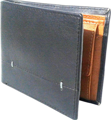 

NUKAICHAU Men Tan Genuine Leather Wallet(3 Card Slots), Cobo blk tan 3