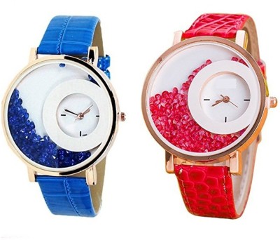 Om Designer Mxree Free Diamond Watch for Girls & Women Combo (Pack of 2) Analog Watch  - For Women   Watches  (Om Designer)