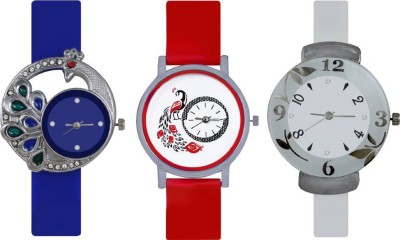 LEBENSZEIT New Fresh Arrival Latest Fashion Fancy Beautiful Colorful Designer Best Selling Quality Multi Looks Special Low Price Offer Red, White & Blue Watch  - For Girls   Watches  (LEBENSZEIT)