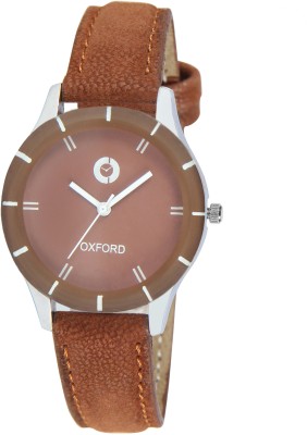 Oxford OX2008SL05 Stylish Brown Leather Strap with Glass Top Metal Case Watch  - For Women   Watches  (Oxford)