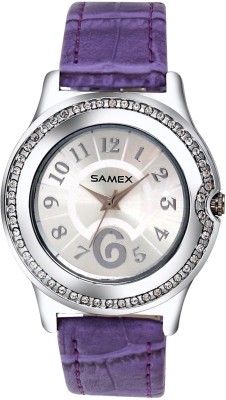 SAMEX SAM1005PR PARTY WEAR LATEST STYLISH COLORED STUDDED POPULAR BEST DISCOUNT SALE LADIES WATCH Watch  - For Women   Watches  (SAMEX)