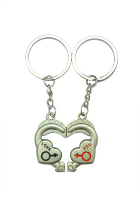 JOSHISNEST Love You Heart Couples Romantic Key chain Key Chain(Silver)