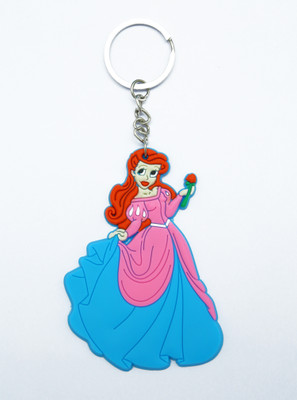 

JOSHISNEST disney Princess Cinderella Soft Rubber blue Keychain Key Chain(Blue)
