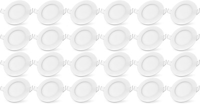 Bene 18w Round Panel, Color of LED Warm White (Pack of 24 Pcs) Recessed Ceiling Lamp at flipkart