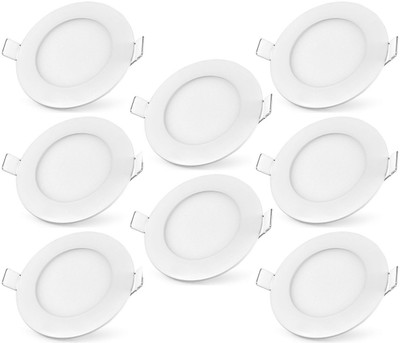

Bene 6w Round Panel, Color of LED Warm White (Pack of 8 Pcs) Recessed Ceiling Lamp