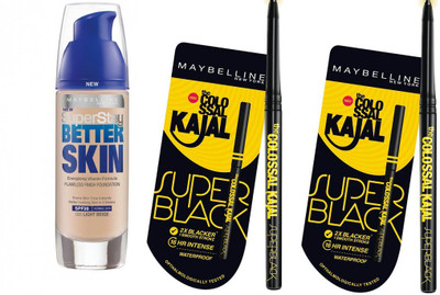 

Maybelline super stay better skin foundation SPF20 & maybelline the colossal super black kajal (pack of 2)(Set of 3)