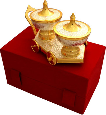 Raj Laxmi GS 2 Tone Trolly Bowl Spoon Tray Serving Set(Pack of 2)