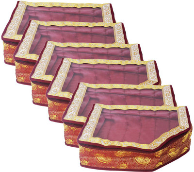 

SuiDhaga Jama keri Maroon Blouse Cover Organisers Pack Of 6 (Dimension: 36*30*10 CM) (Upto 36-60 Blouses) SD065C(Maroon)