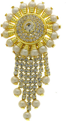 Anuradha Art Jewellery ZHB-626 Hair Pin(Gold, White)