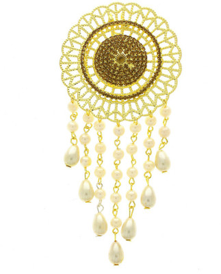 

Anuradha Art Jewellery ZHB-627 Hair Pin(Gold, White)