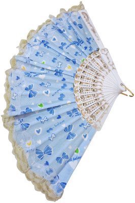 

DCS Foldable Floral Print Blue Hand Fan(Pack of 1)