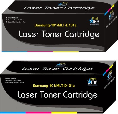 PrintStar 101 Black Toner Cartridge Comaptible For Samsung 101 Toner/Mlt-d101s - Pack of 2 Black Ink Toner