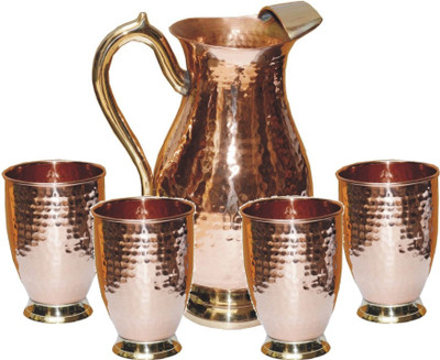 

Veda Home & Lifestyle VEDA COPPER MUGHLAI JUG SET Water Jug Set(3 L, Pack of 5)