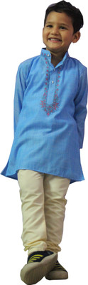 

BownBee Boys Casual Kurta and Pyjama Set(Blue Pack of 1